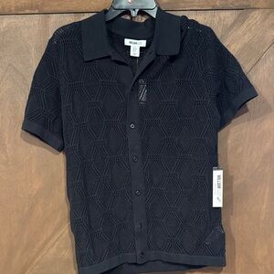 William Rast Black Textured Casual Shirt